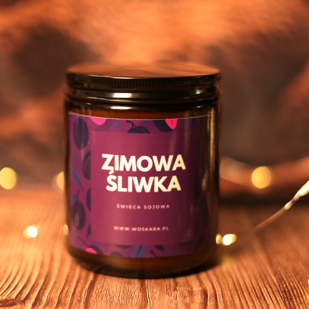 Świeca Sojowa Zimowa Śliwka
